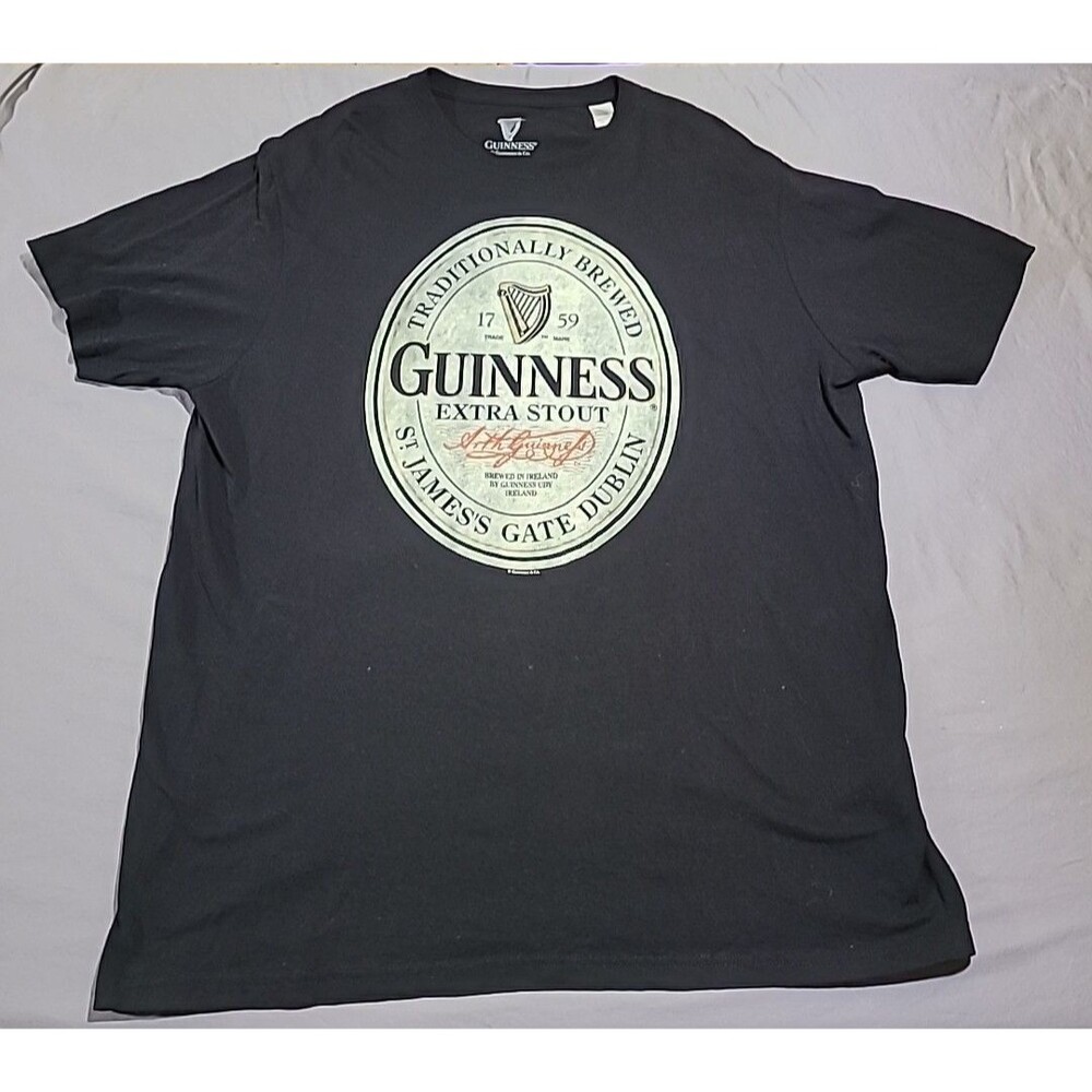 Guinness Extra Stout T Shirt Black Size 2XLT Traditional Brewed St James